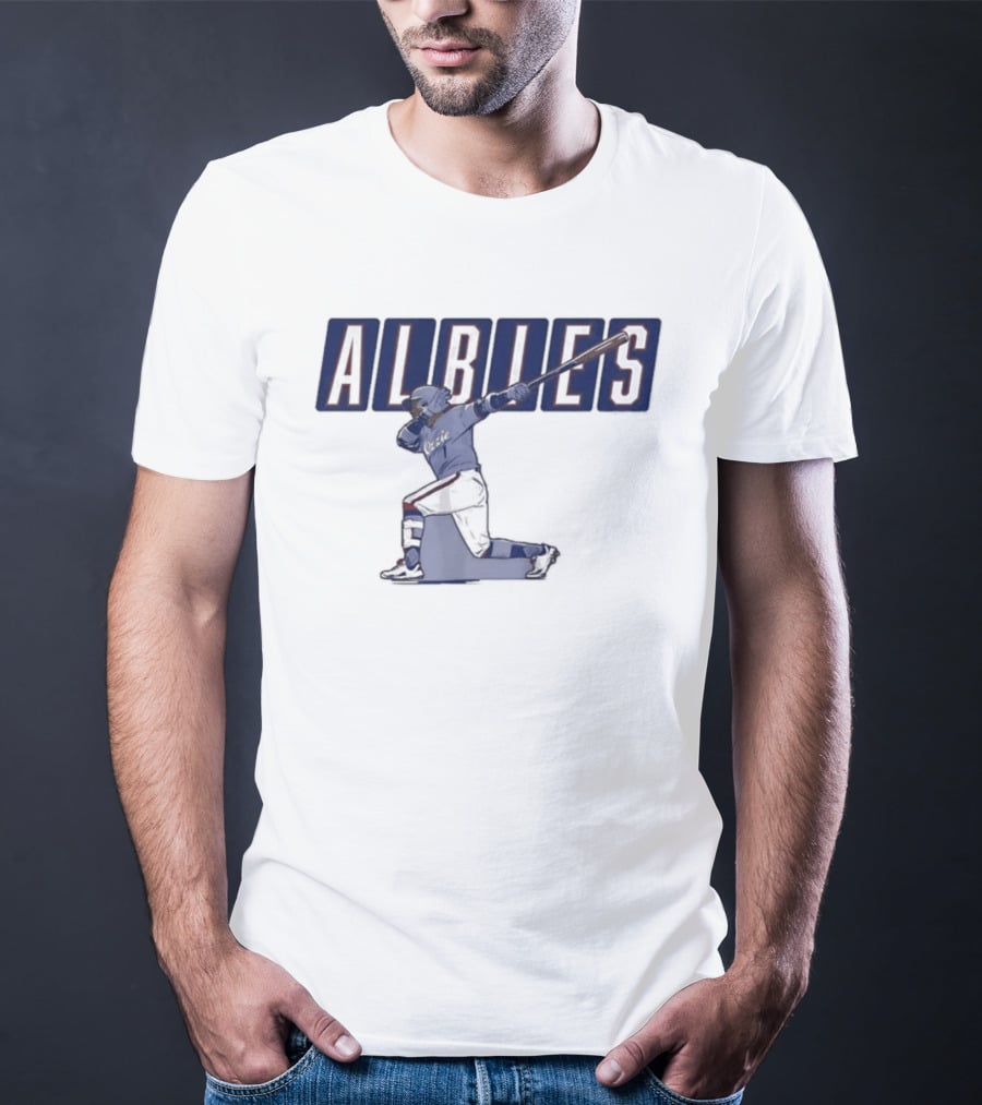 ALBIES ATLANTA Slugger Swing Baseball Player T-Shirt