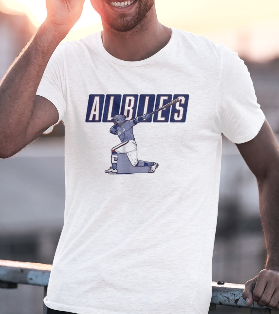 ALBIES ATLANTA Slugger Swing Baseball Player T-Shirt