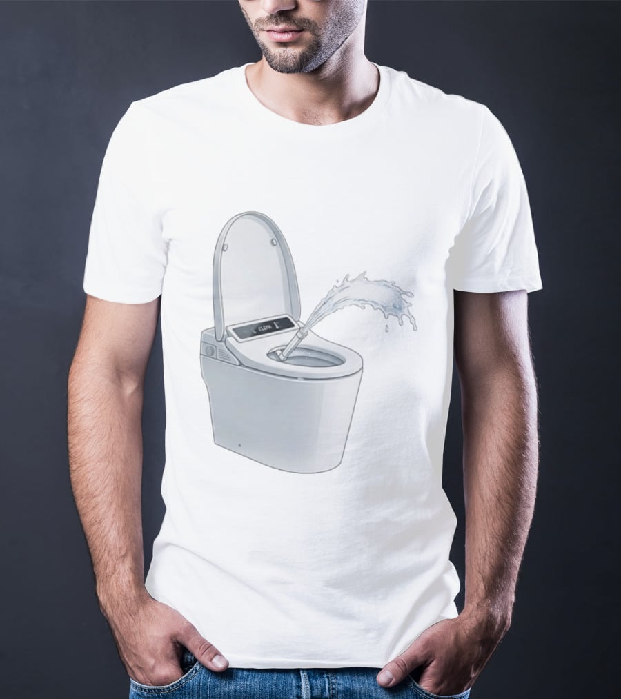 Smart Toilet Clean Water Splash Meme T-Shirt