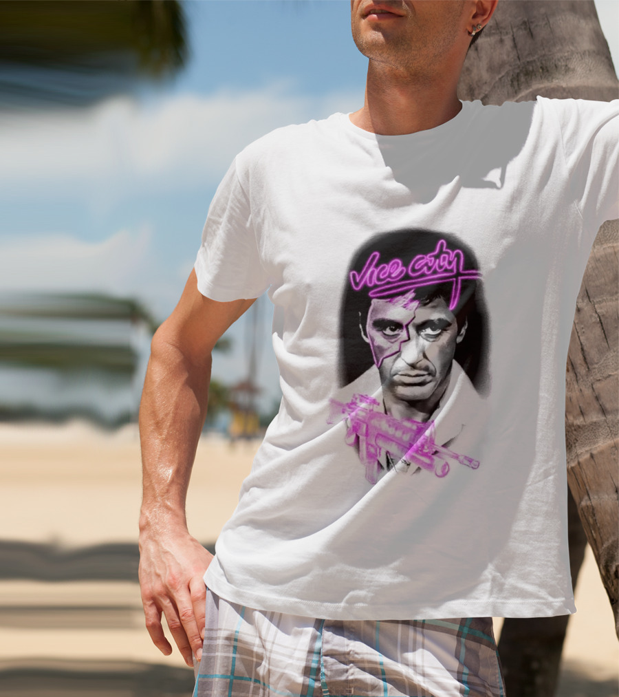 Vice City Tony Montana Scarface Neon T-Shirt