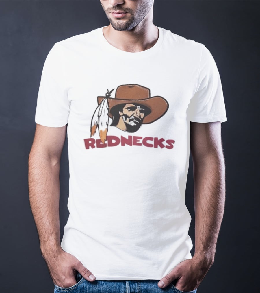 Washington Redskins Rednecks Cowboy Hat With Feather T-Shirt