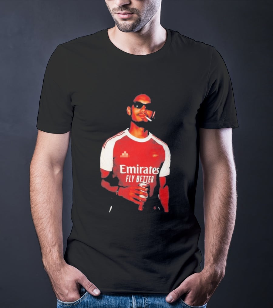 Gabriel Magalhaes Smoking Emirates Fly Better Arsenal T-Shirt