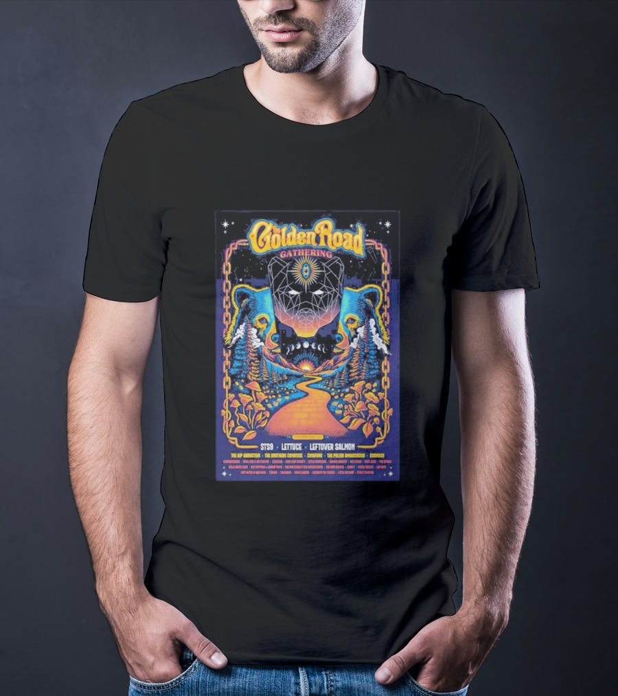 Golden Road Gathering Placerville May 2026 STS9 Lettuce Leftover Salmon The Hip Abduction The Brothers Comatose Cymafunk The Polish Ambassador Boombox T-Shirt