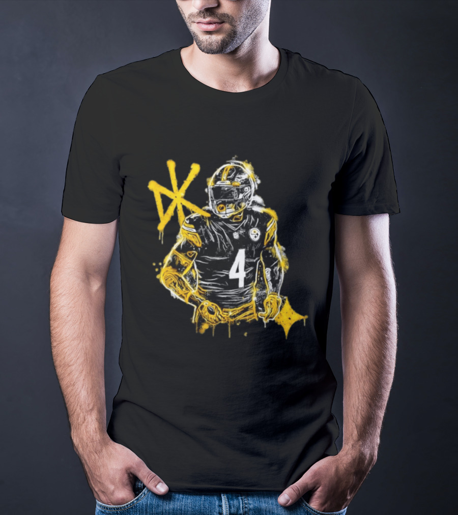 Pittsburgh Steelers Number 4 Here We Go Football Player NFL Fan Gear T-Shirt