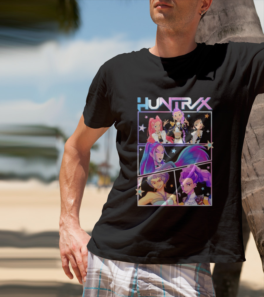Huntrix Anime Character Panel Demon Hunter T-Shirt