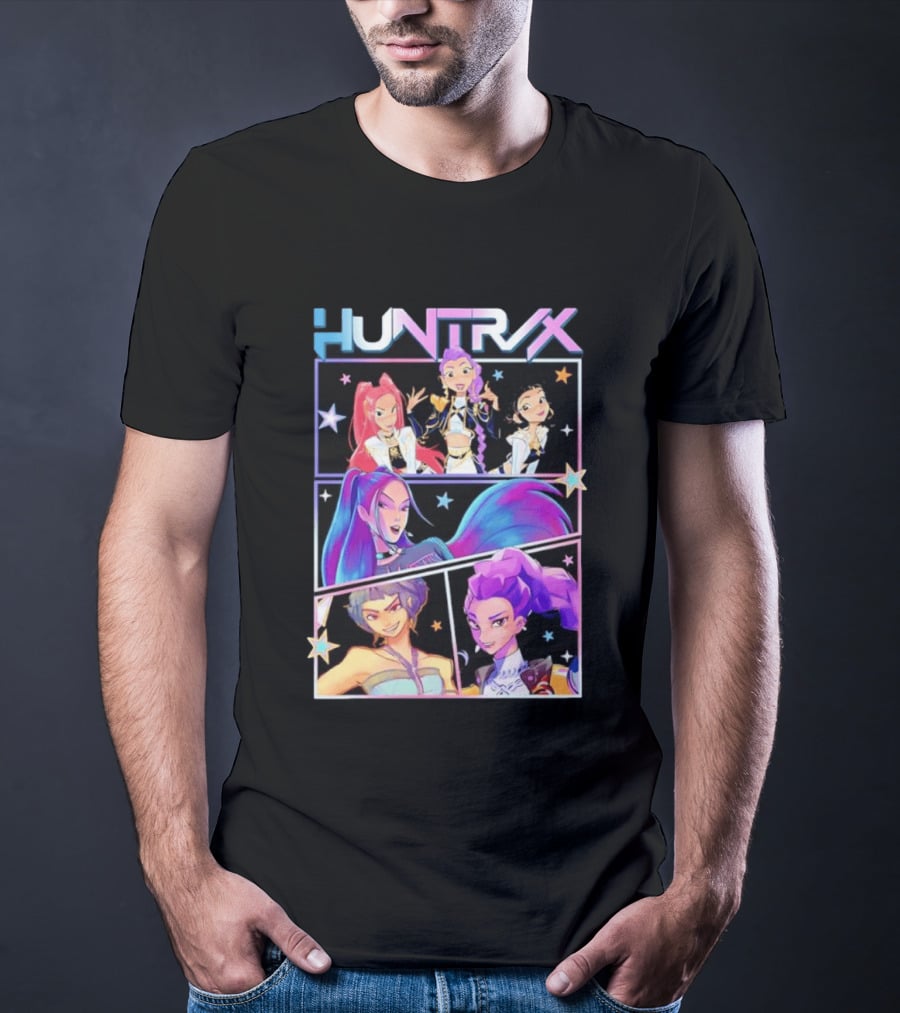 Huntrix Anime Character Panel Demon Hunter T-Shirt
