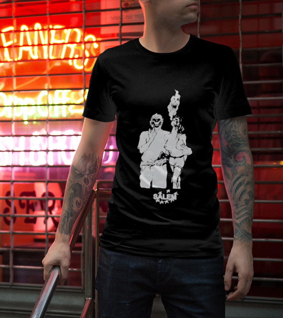 Salem Clown Mask Art Style Ghostly Figure T-Shirt