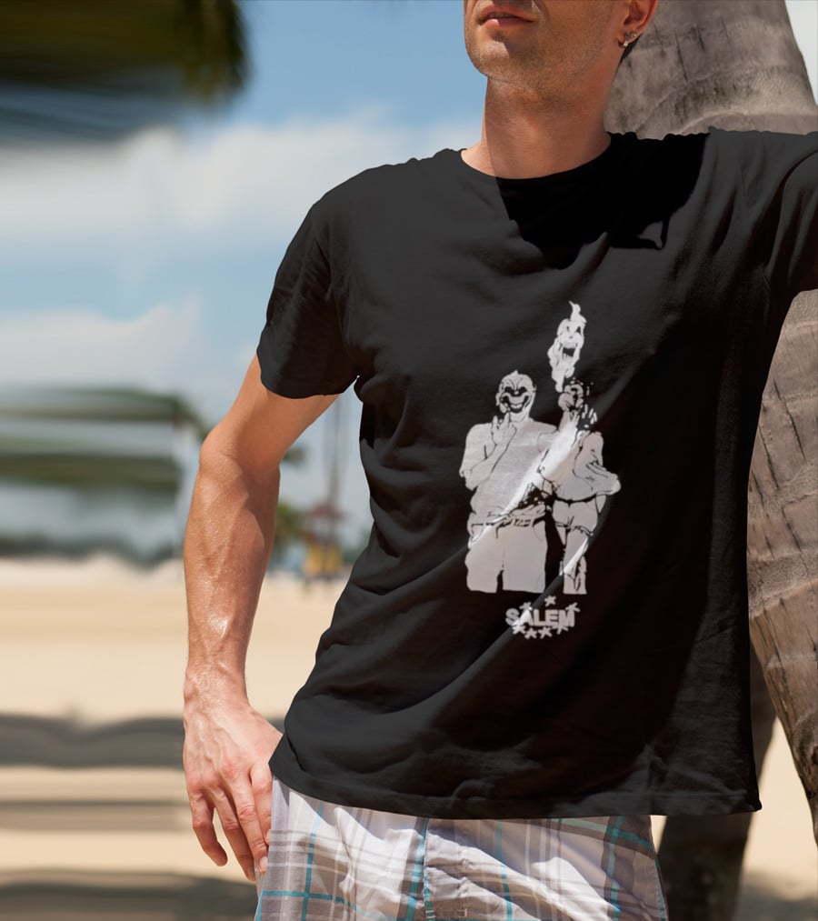 Salem Clown Mask Art Style Ghostly Figure T-Shirt