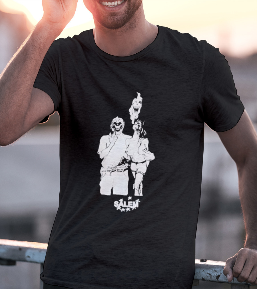 Salem Clown Mask Art Style Ghostly Figure T-Shirt