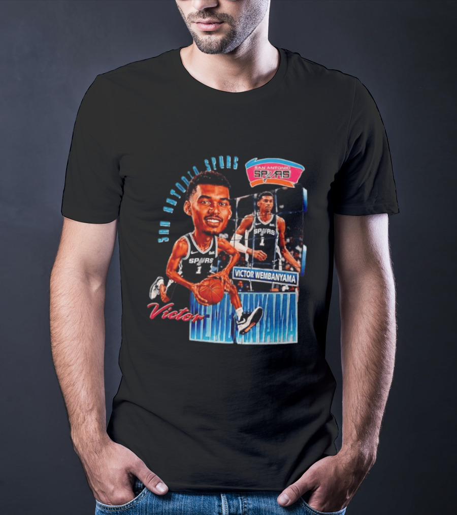 San Antonio Spurs Victor Wembanyama Basketball Caricature T-Shirt