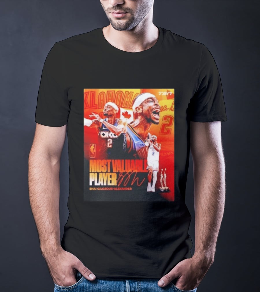 Shai Gilgeous Alexander Oklahoma Most Valuable Player 2x MVP TSN Basketball Canada T-Shirt