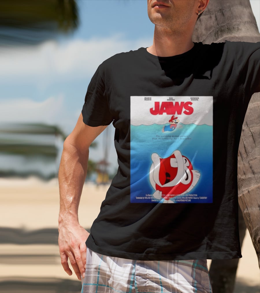 Mario Jaws Big Bertha Bowser Koopa Movie T-Shirt