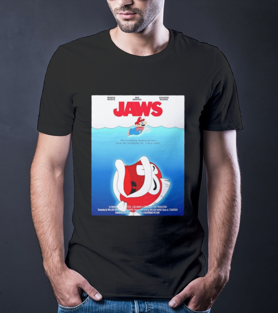 Mario Jaws Big Bertha Bowser Koopa Movie T-Shirt