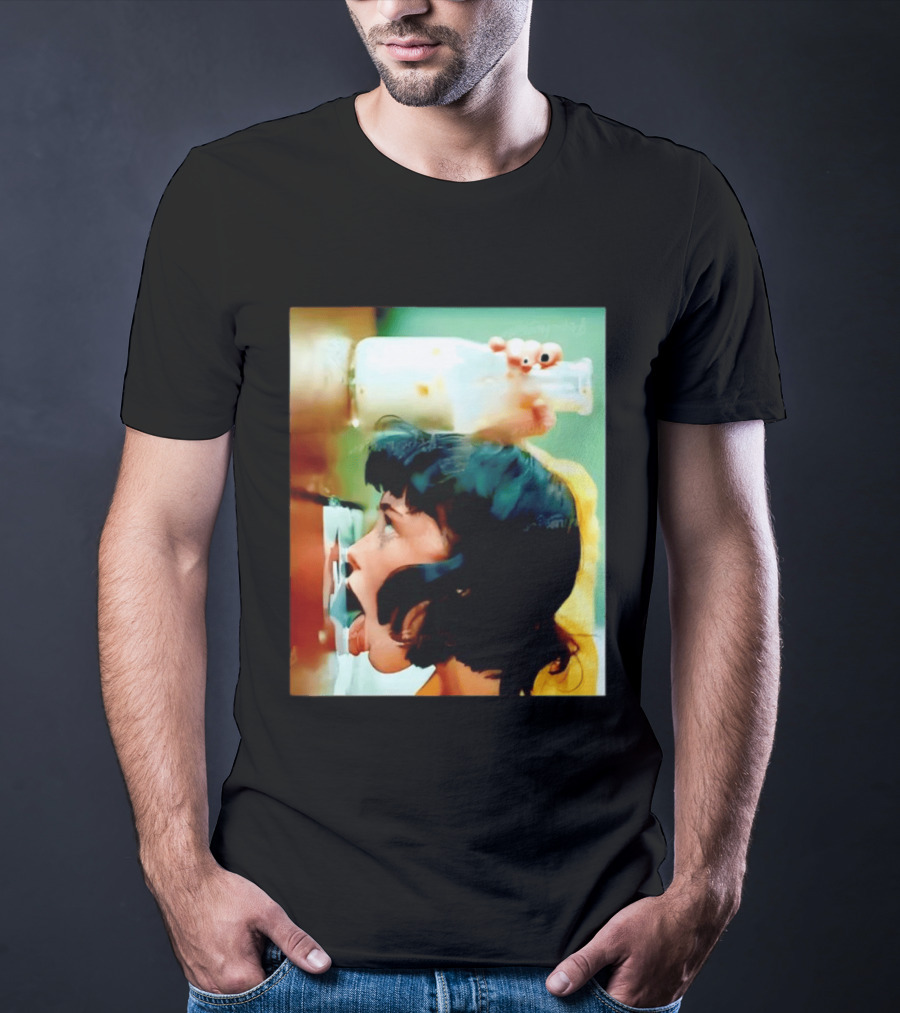 The Girl With Banging Head Licking Milk Scene T-Shirt