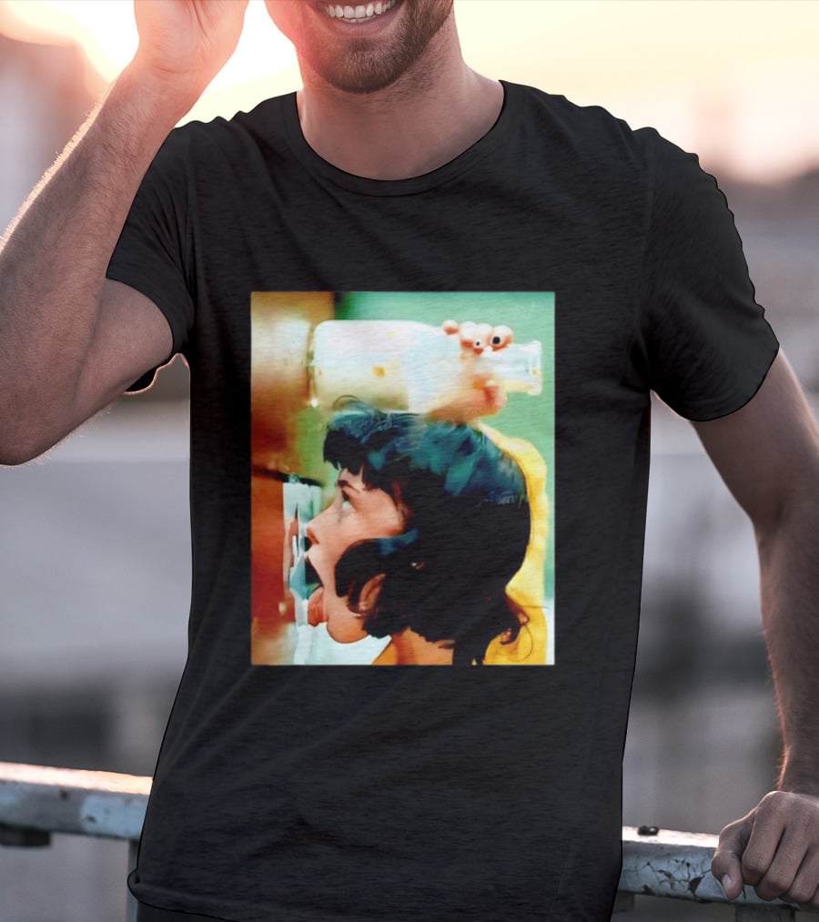 The Girl With Banging Head Licking Milk Scene T-Shirt