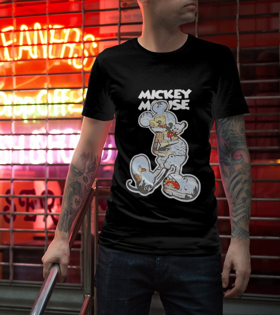 Mickey Mouse Steamboat Willie Vintage Cartoon Disney T-Shirt