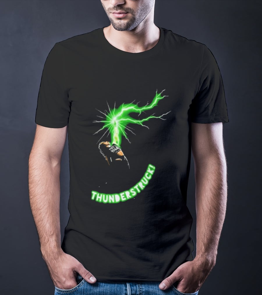 Thunderstruck Green Lightning Female Wrestler Power Burst T-Shirt