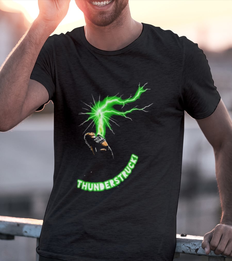 Thunderstruck Green Lightning Female Wrestler Power Burst T-Shirt
