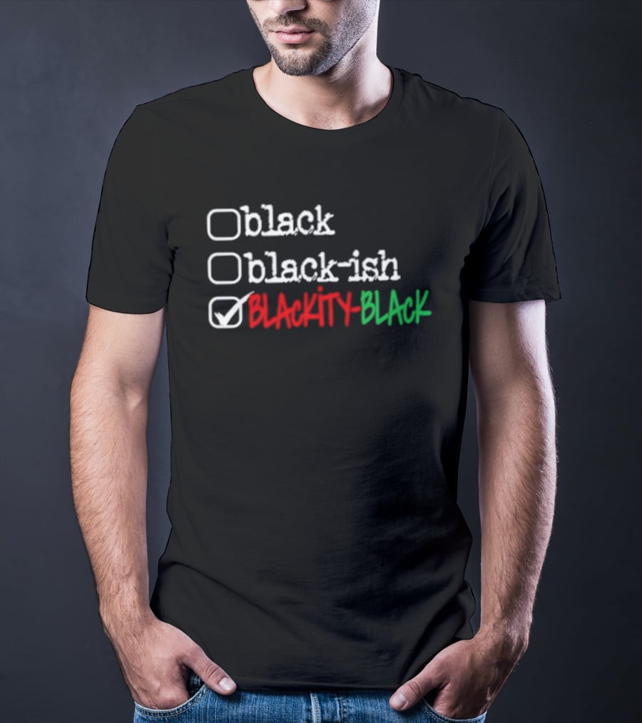 Black Black Ish Blackity Black Checked T-Shirt