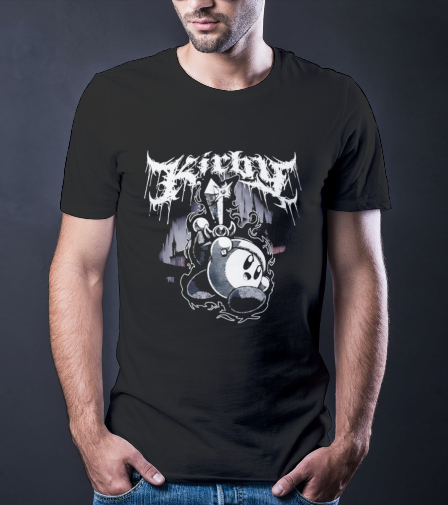Black Metal Inspired Kirby With Dripping T-Shirt
