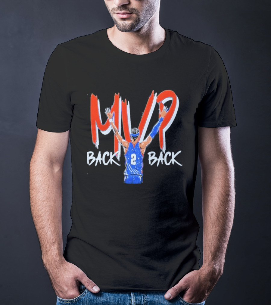 Shai Gilgeous Alexander MVP Back 2 Back Oklahoma City Thunder NBA Basketball 2026 T-Shirt