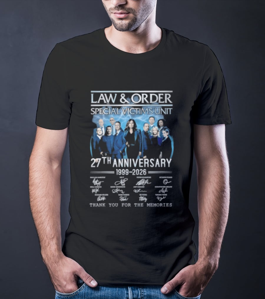 Law And Order Special Victims Unit 27th Anniversary 1999 2026 Thank You For The Memories T-Shirt