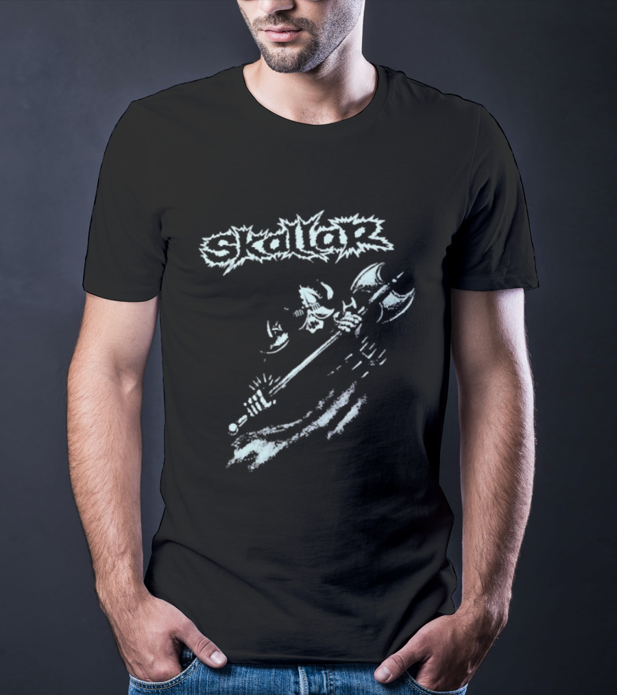 Skallar Death Metal Band Skull Axe T-Shirt