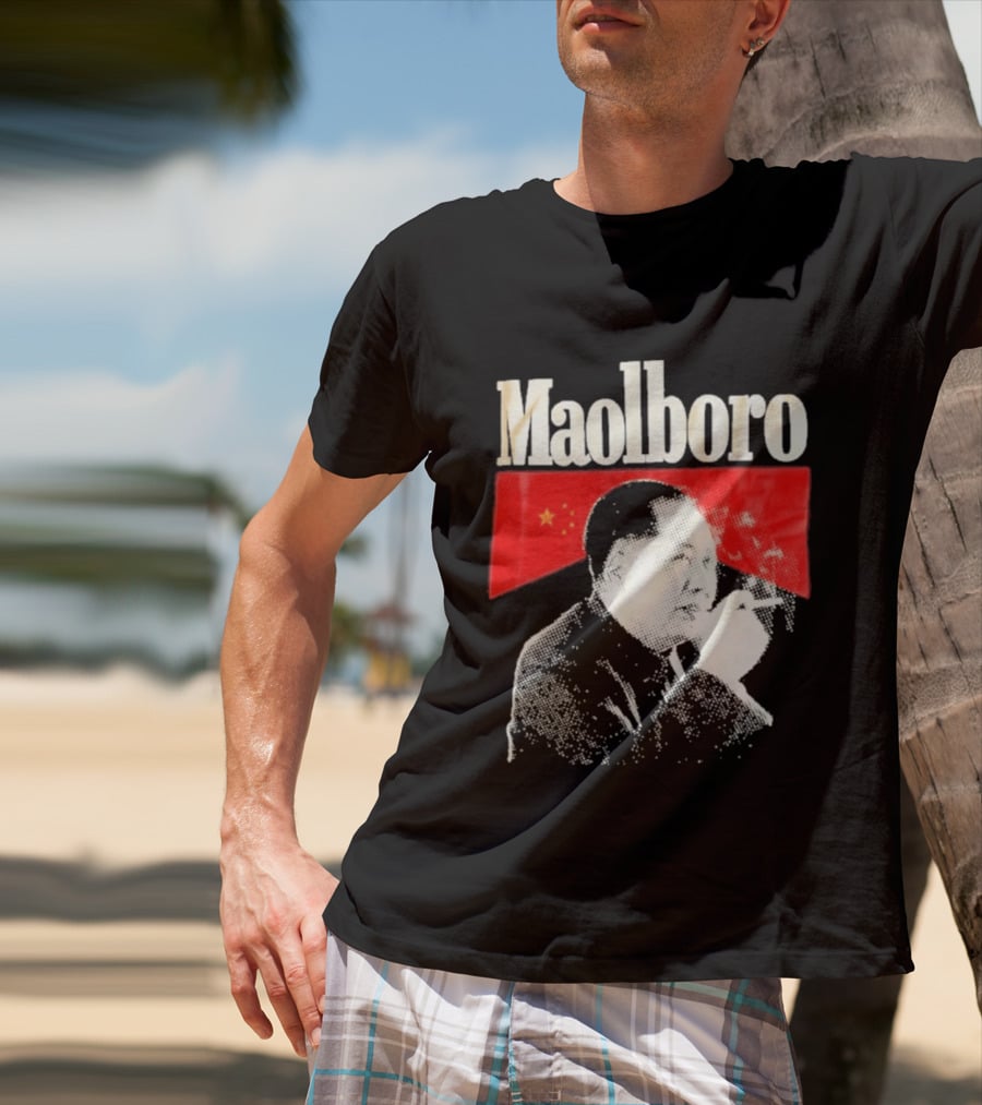 Maolboro Mao Zedong Chinese Flag Mashup T-Shirt