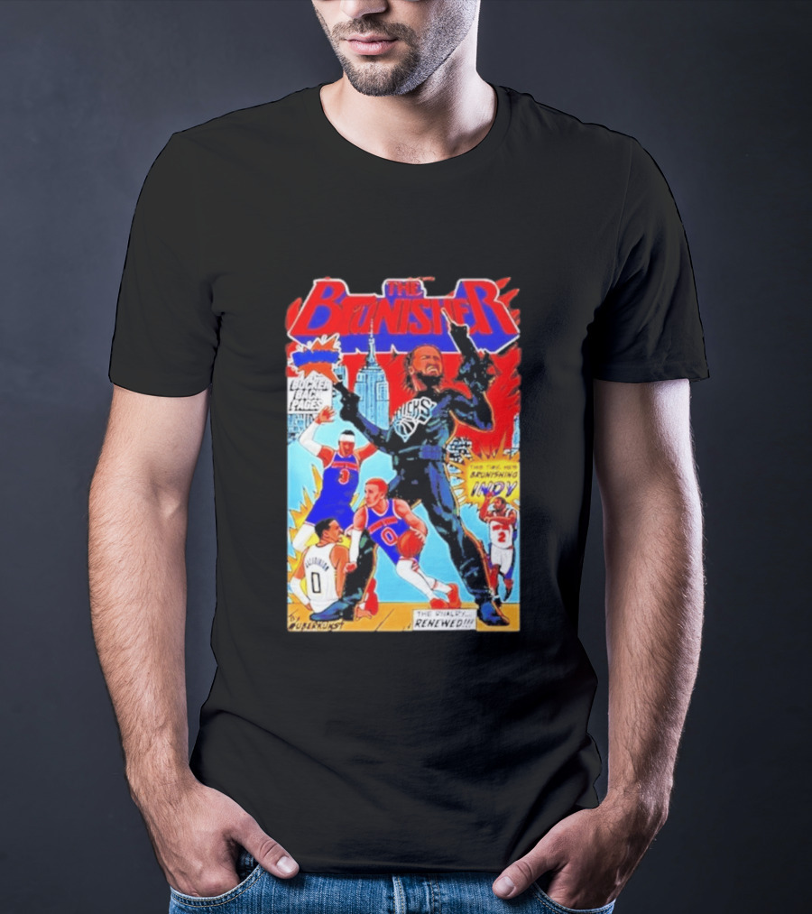The Brunisher Jalen Brunson Knicks Comics Empire State Mocks Indiana T-Shirt