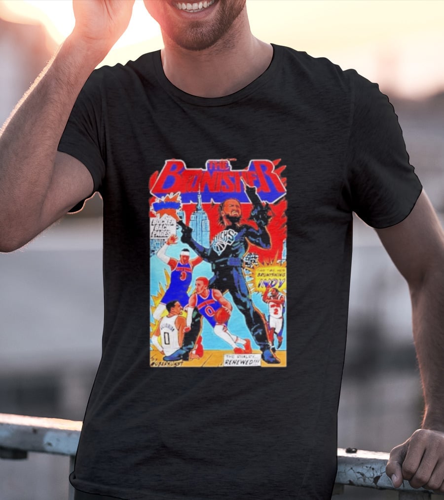 The Brunisher Jalen Brunson Knicks Comics Empire State Mocks Indiana T-Shirt