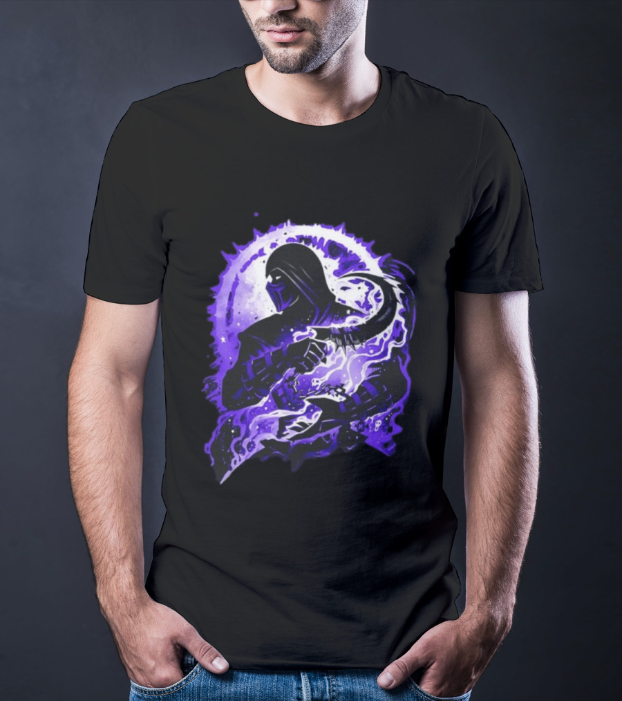 Noob Saibot Master Of The Shadow Mortal Kombat Dark Warrior Purple Aura T-Shirt