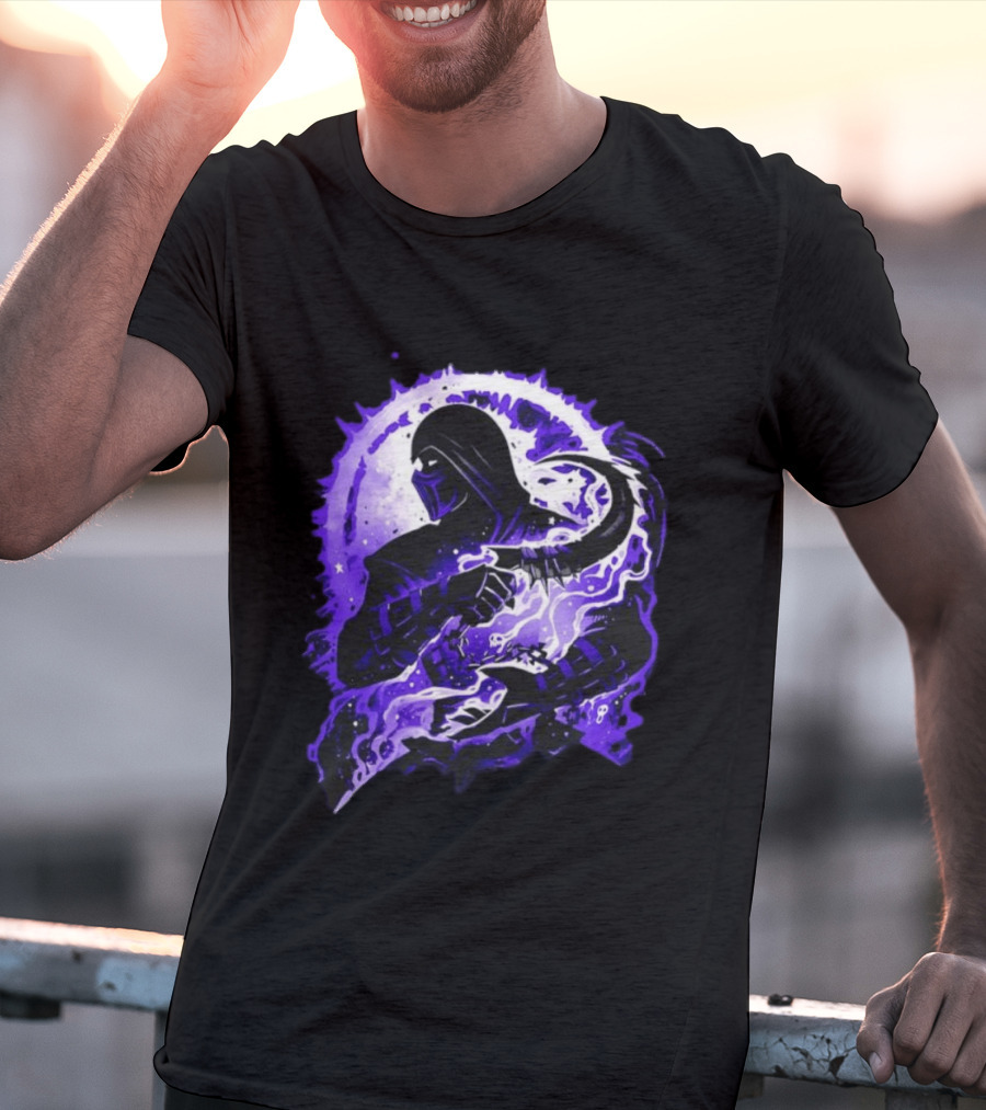 Noob Saibot Master Of The Shadow Mortal Kombat Dark Warrior Purple Aura T-Shirt
