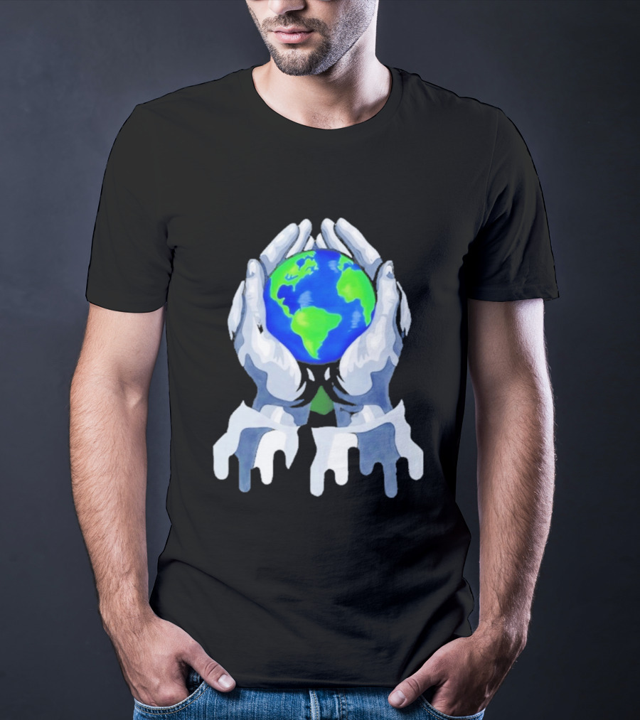 The Earth Lies In Our Hands Eco Friendly Planet Guardians T-Shirt