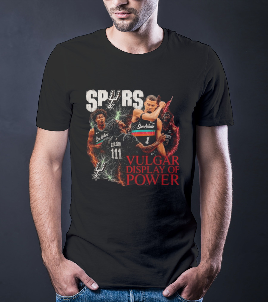 San Antonio Spurs Vulgar Display Of Power Basketball Team Action T-Shirt