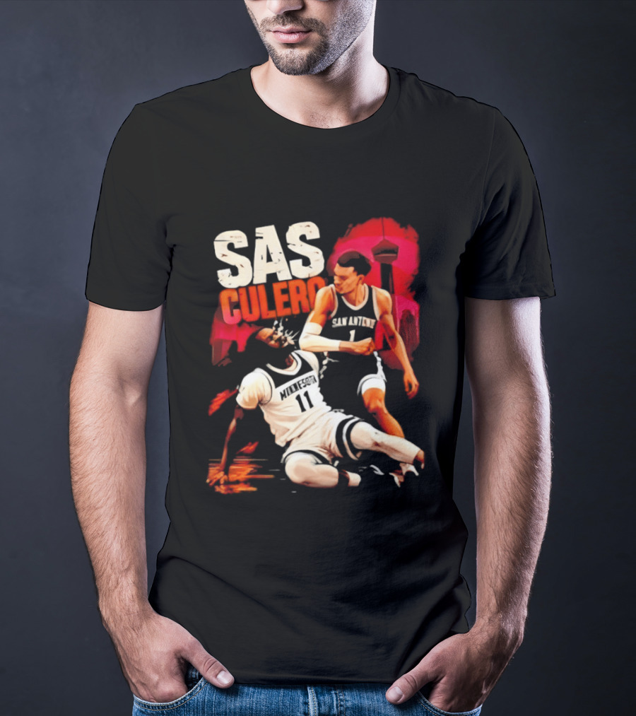 Sas Culero Victor Wembanyama Elbow Naz Reid Basketball 90s Style Retro Vintage 90s NBA T-Shirt