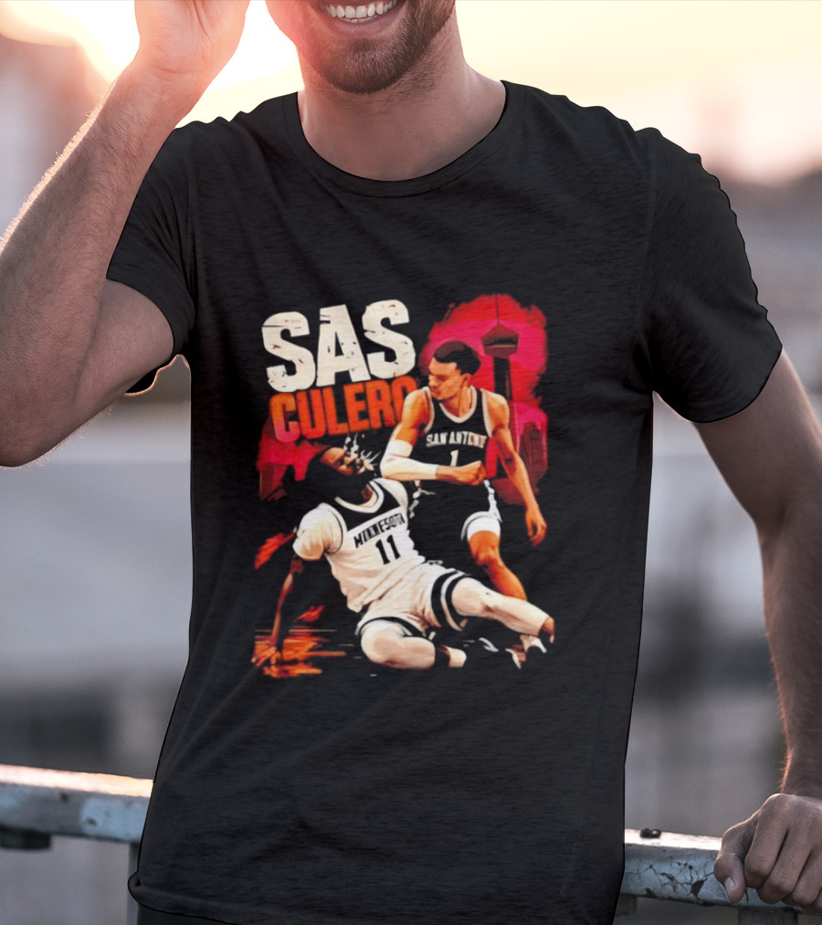 Sas Culero Victor Wembanyama Elbow Naz Reid Basketball 90s Style Retro Vintage 90s NBA T-Shirt