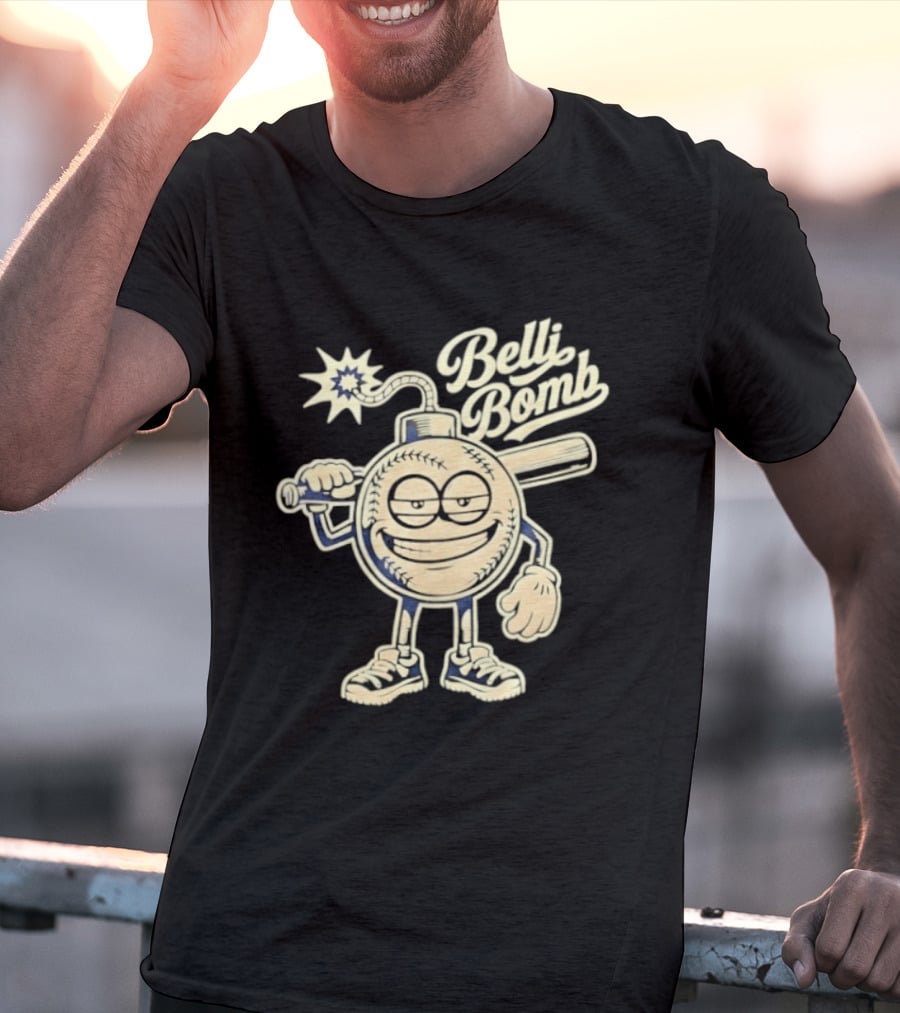 Belli Bomb Baseball Cartoon Bat T-Shirt
