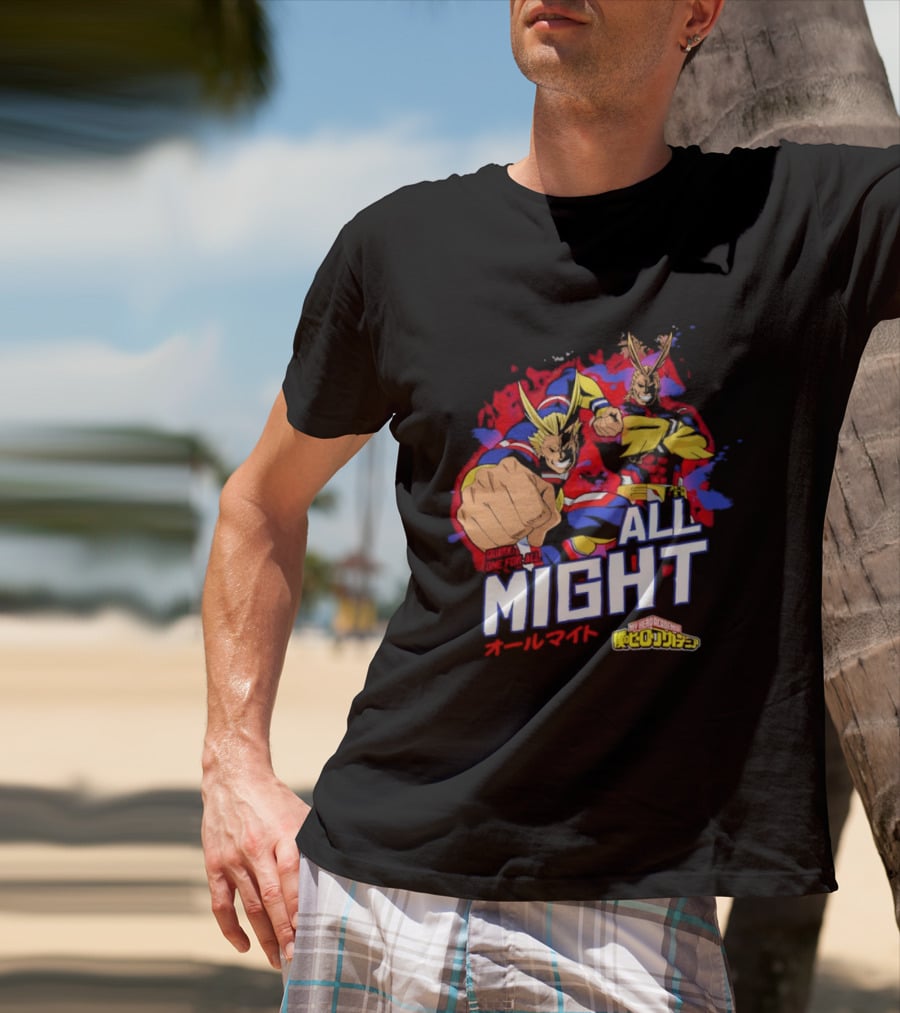 All Might My Hero Academia Anime Hero Iconic Character Art Quirk One For All T-Shirt