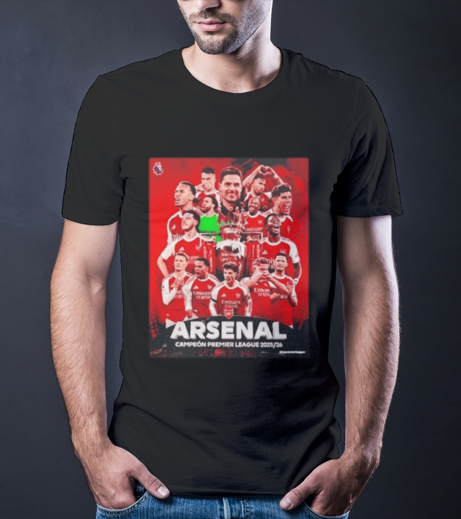 Arsenal Campeón Premier League 2025 2026 Team Players Celebration T-Shirt