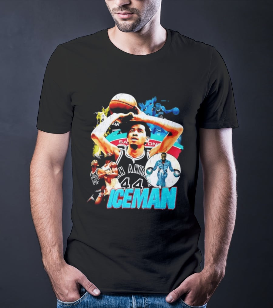 George Gervin Iceman San Antonio Spurs 44 Basketball Legend T-Shirt