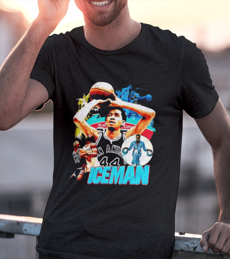 George Gervin Iceman San Antonio Spurs 44 Basketball Legend T-Shirt