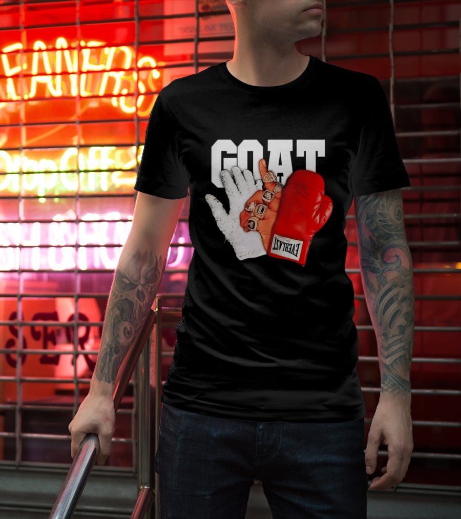 GOAT Michael Jordan Mike Tyson Chicago Bulls 23 Jackson Glove T-Shirt