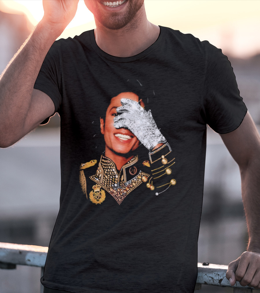Jackson Drake Iceman King Of Pop Diamond Glove 2026 Gold Embellished Uniform T-Shirt