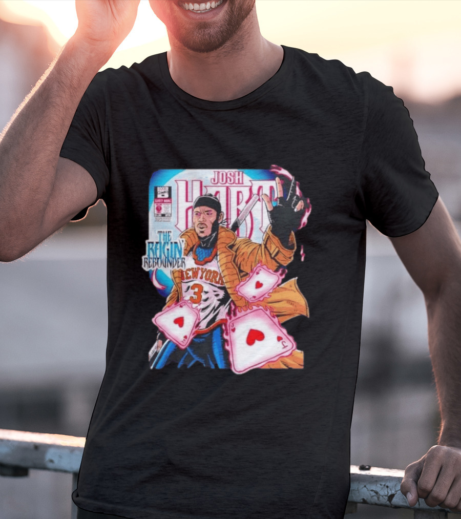 Josh Hart The Ragin' Rebounder Knicks New York Comic Style Basketball Cards T-Shirt