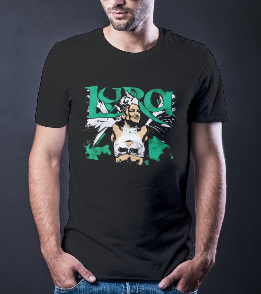 Lyra Valkyria WWE Wrestling White Outfit Green Accents T-Shirt