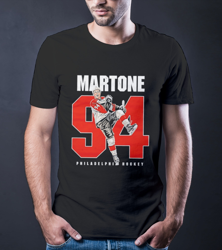 Martone 94 Philadelphia Hockey Player Celebration T-Shirt