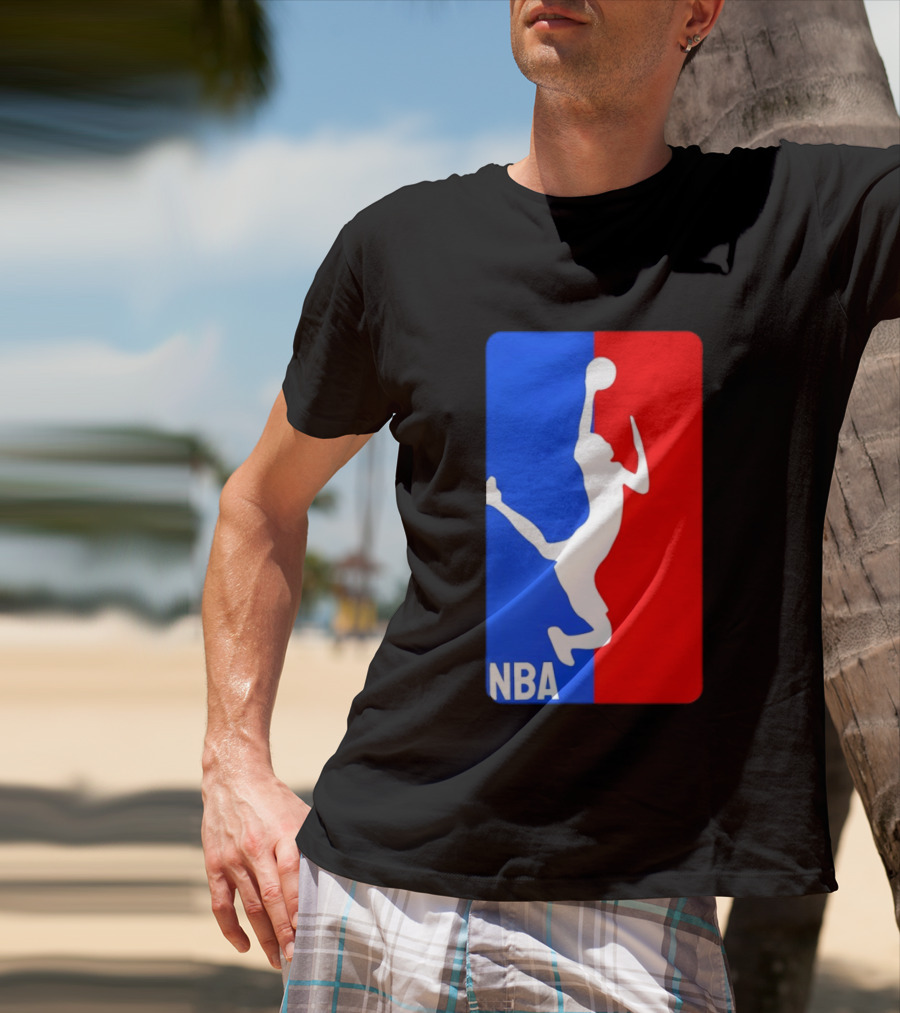 NBA Basketball 2026 Dunk Silhouette Red Blue T-Shirt