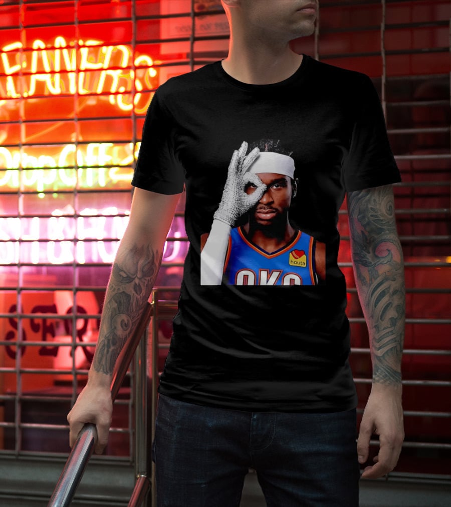 Shai Gilgeous Alexander Oklahoma City Thunder Clutch Player Of The Year 2026 Glitter Gloves Houta OKC T-Shirt