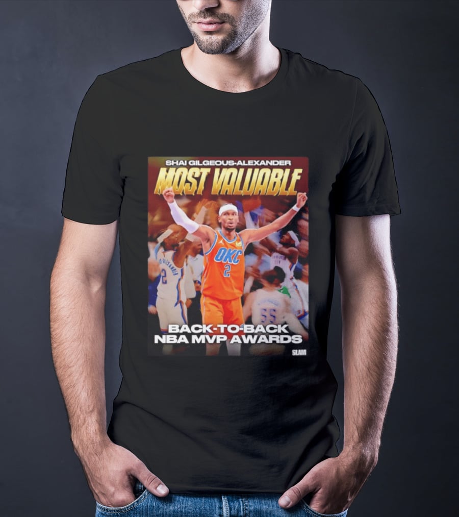 Shai Gilgeous Alexander Oklahoma City Thunder Most Valuable Back To Back NBA MVP Awards T-Shirt