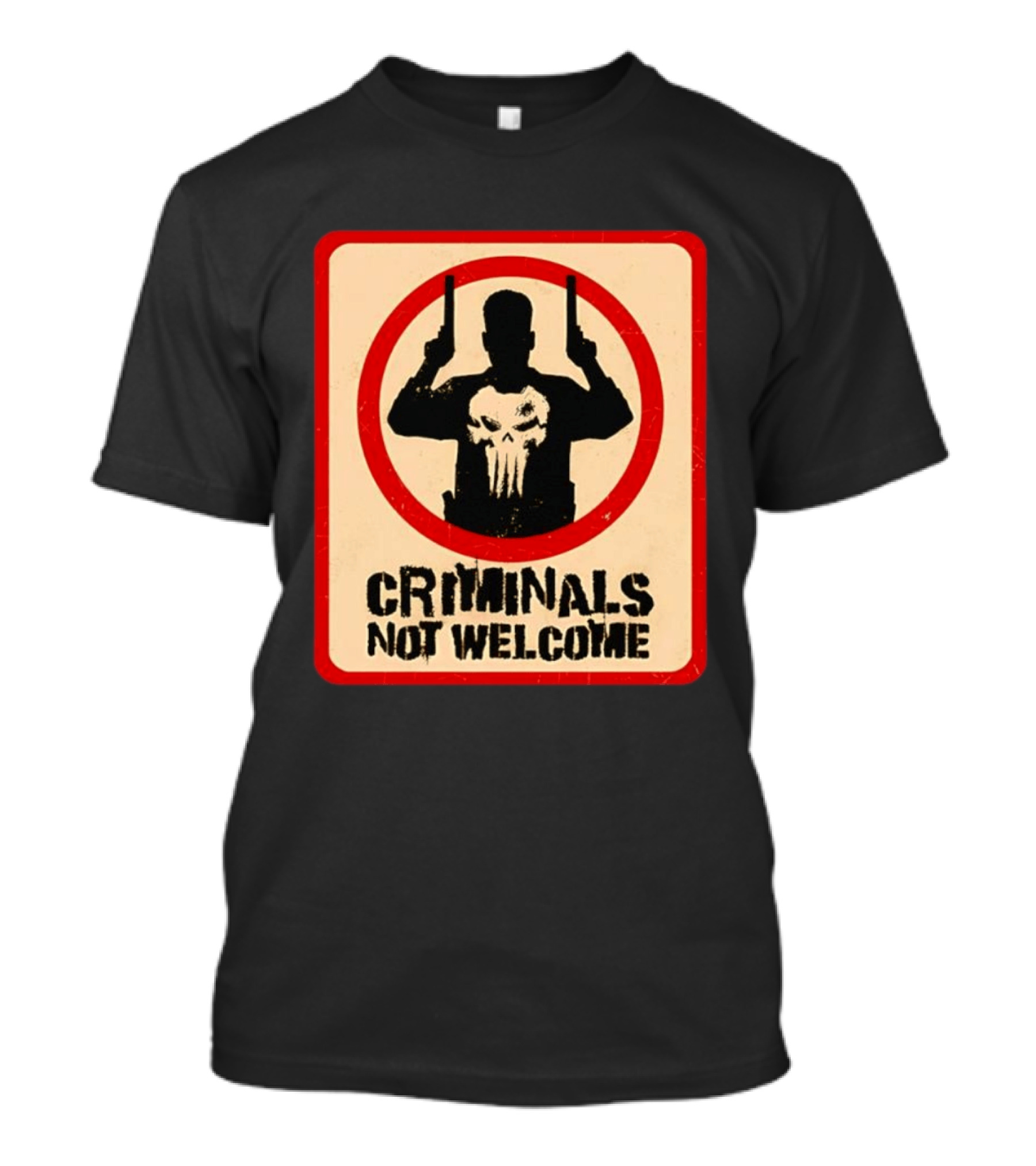 The Punisher Marvel Comics Criminals Not Welcome T-Shirt